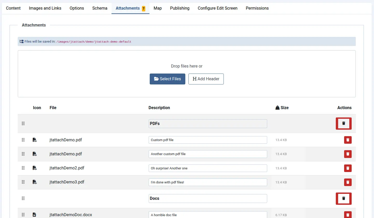 Screenshot of the JTAttach interface